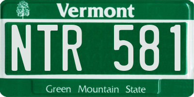 VT license plate NTR581