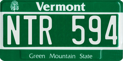 VT license plate NTR594
