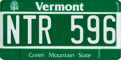 VT license plate NTR596