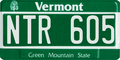 VT license plate NTR605