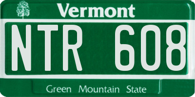 VT license plate NTR608