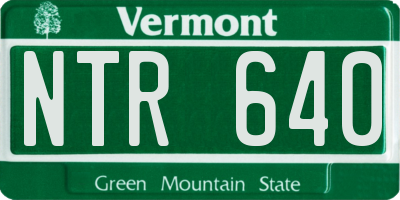 VT license plate NTR640