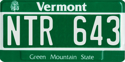 VT license plate NTR643