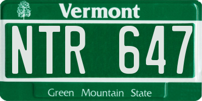 VT license plate NTR647