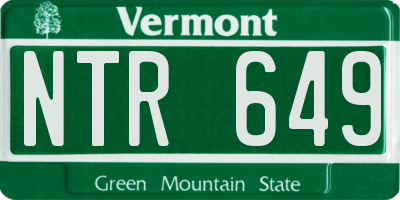 VT license plate NTR649