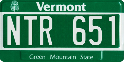 VT license plate NTR651