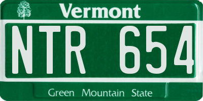 VT license plate NTR654