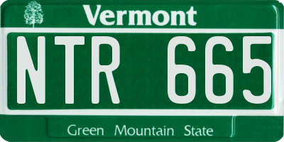 VT license plate NTR665