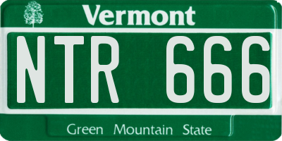 VT license plate NTR666