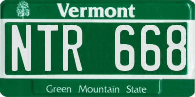 VT license plate NTR668