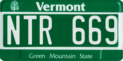 VT license plate NTR669