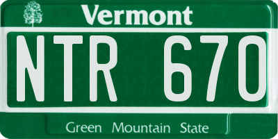 VT license plate NTR670