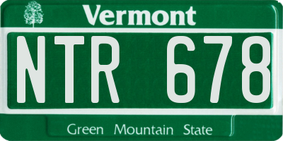 VT license plate NTR678