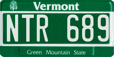 VT license plate NTR689