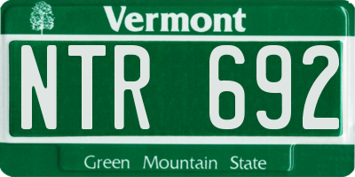 VT license plate NTR692