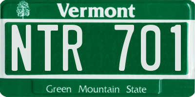 VT license plate NTR701