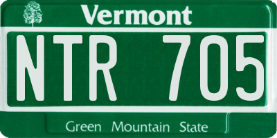 VT license plate NTR705
