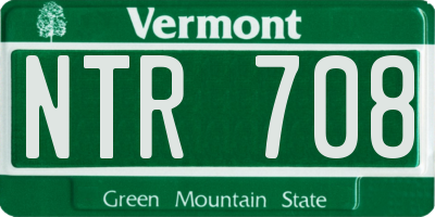 VT license plate NTR708