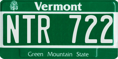 VT license plate NTR722