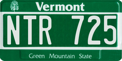 VT license plate NTR725