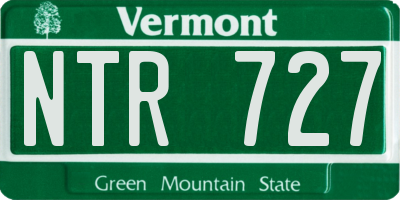 VT license plate NTR727
