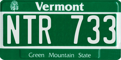 VT license plate NTR733