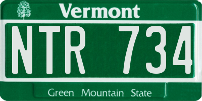 VT license plate NTR734