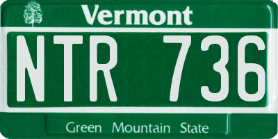 VT license plate NTR736