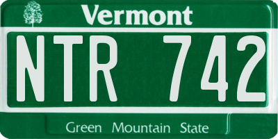 VT license plate NTR742