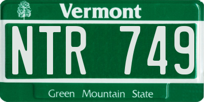 VT license plate NTR749