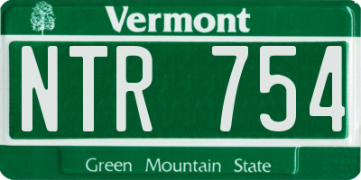 VT license plate NTR754