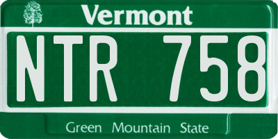 VT license plate NTR758