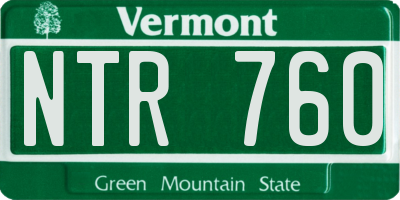 VT license plate NTR760