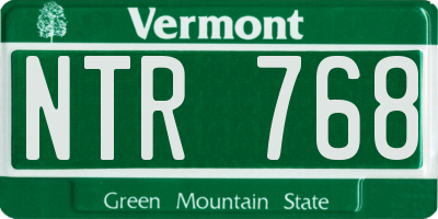 VT license plate NTR768