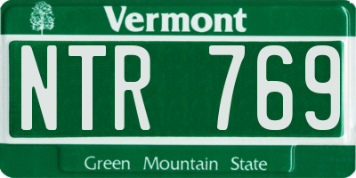 VT license plate NTR769