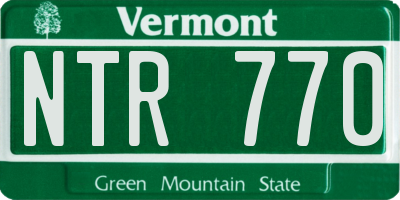 VT license plate NTR770