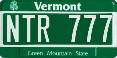 VT license plate NTR777