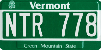 VT license plate NTR778