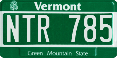 VT license plate NTR785