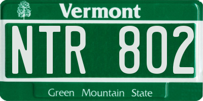 VT license plate NTR802