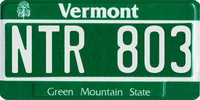 VT license plate NTR803