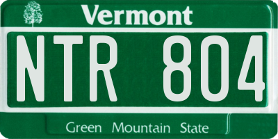 VT license plate NTR804