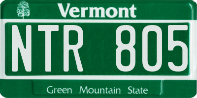 VT license plate NTR805
