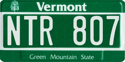 VT license plate NTR807