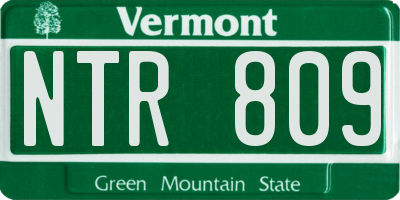 VT license plate NTR809