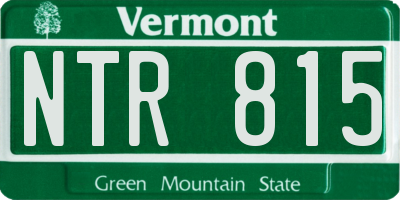 VT license plate NTR815