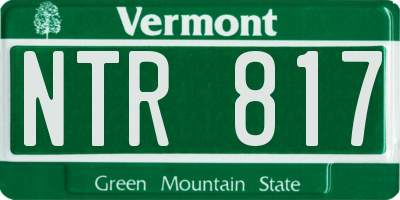 VT license plate NTR817