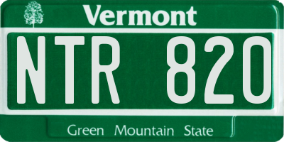 VT license plate NTR820