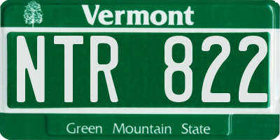 VT license plate NTR822
