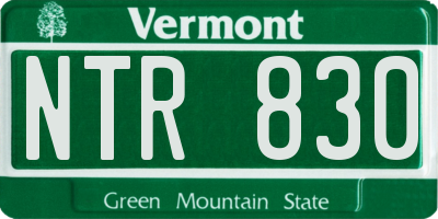 VT license plate NTR830